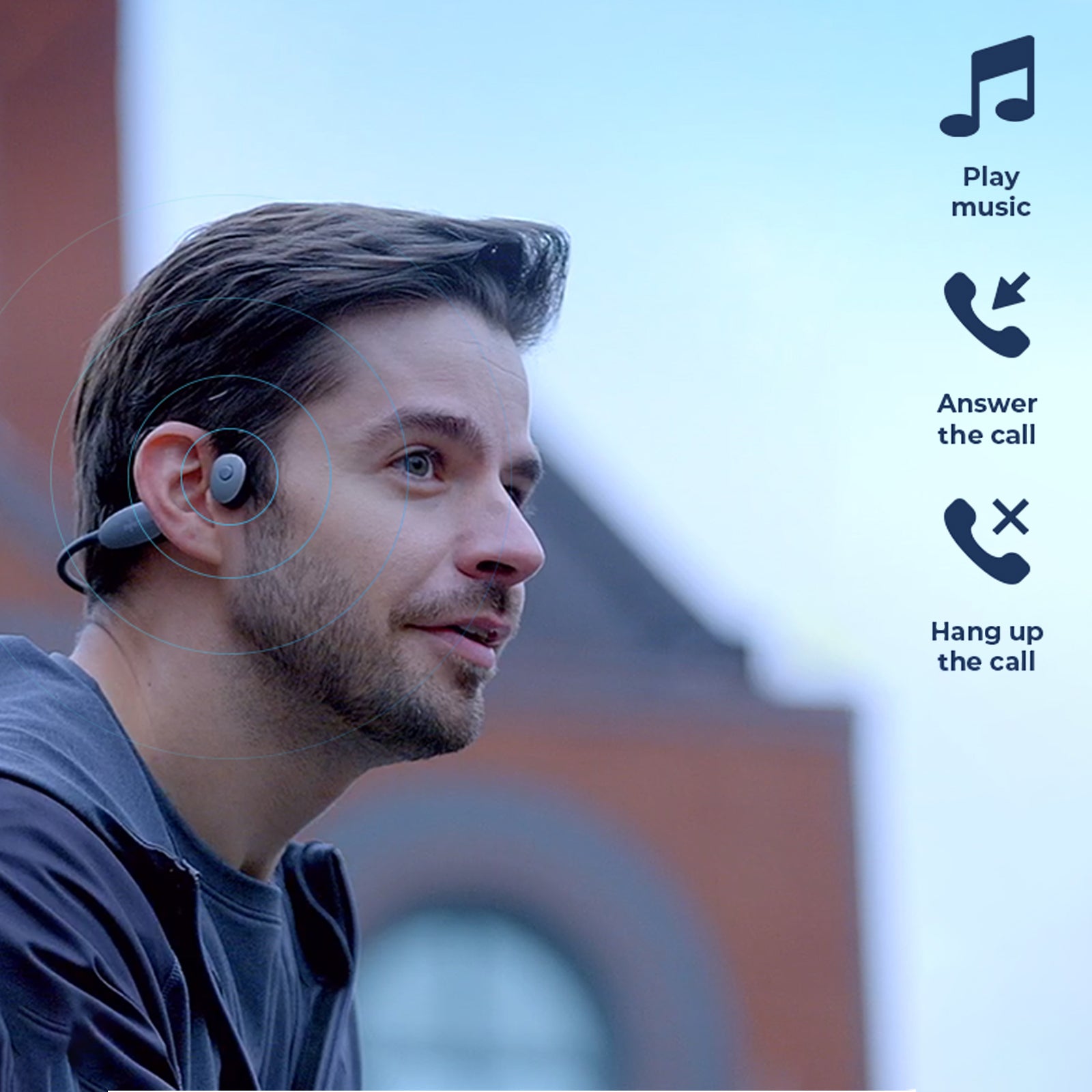 MES-E100 Mearsun Bone Conduction Hearing Aid – Bluetooth Compatible/AI Adaptive Sound/DIY Customizable Fitting/Waterproof/Dual Function for Hearing and Music - Mearsun